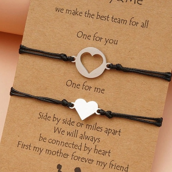 New Mother Daughter Best Friends Adjustable Handmade Heart Bracelet - Picture 8 of 9